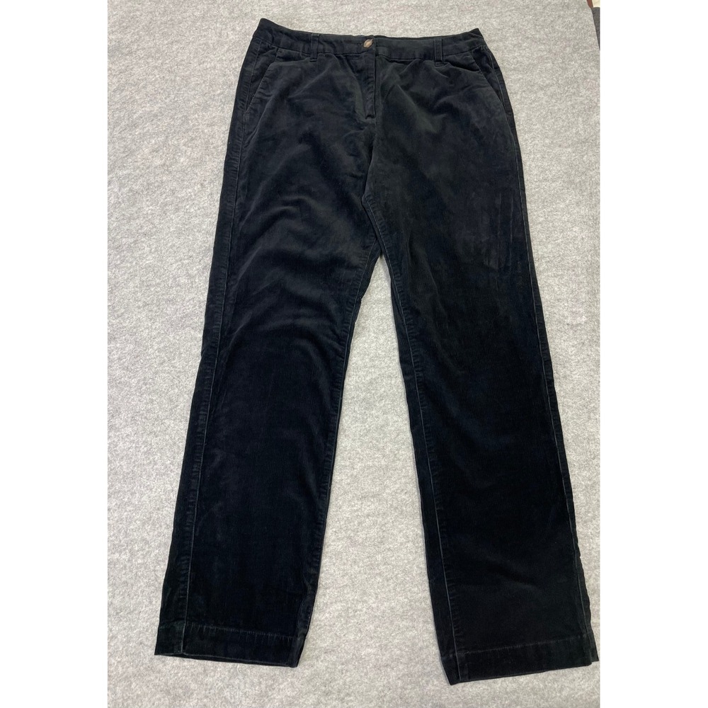 Pendleton Womens Black Corduroy Straight Leg Pants Size 10 Stretch Cotton Blend